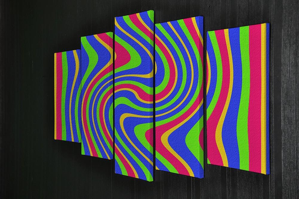 Funky Stripes Swirl 3 5 Split Panel Canvas - Canvas Art Rocks - 2