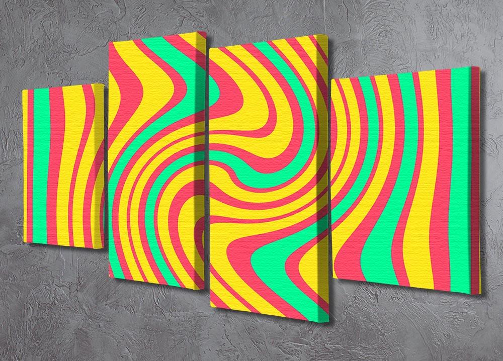 Funky Stripes Swirl 4 4 Split Panel Canvas - Canvas Art Rocks - 2