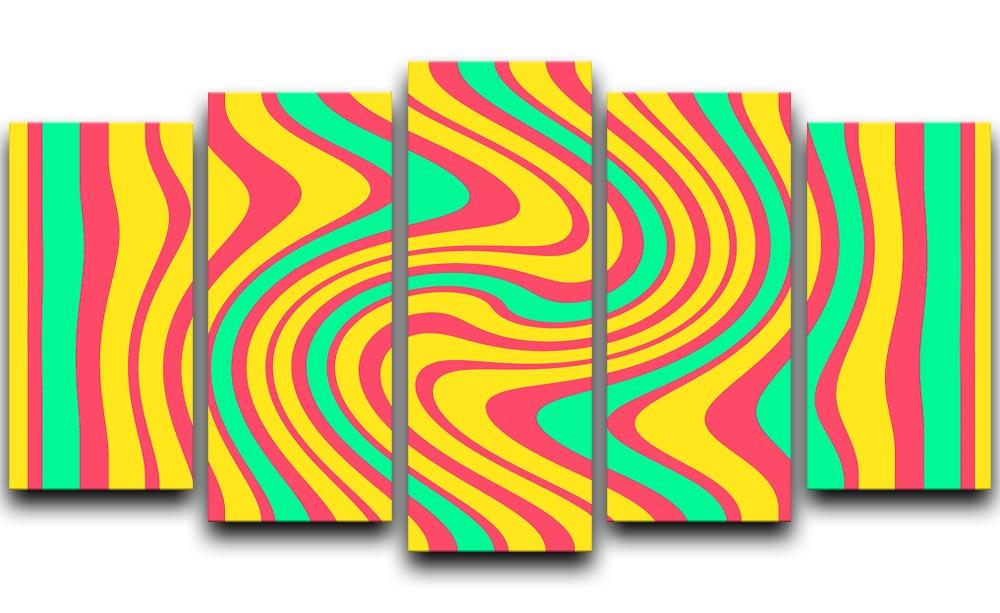 Funky Stripes Swirl 4 5 Split Panel Canvas  - Canvas Art Rocks - 1