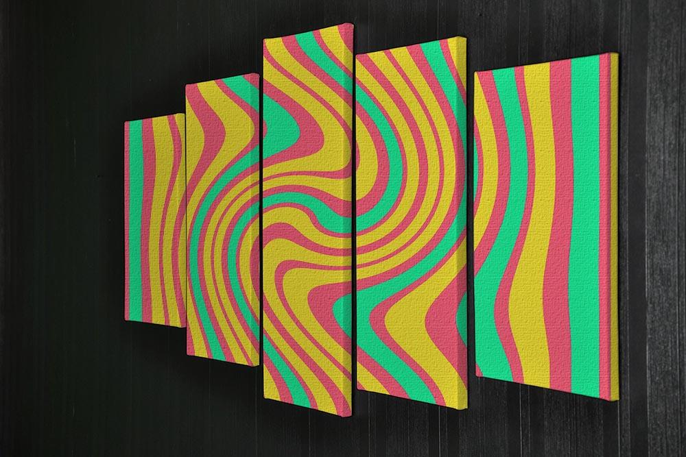 Funky Stripes Swirl 4 5 Split Panel Canvas - Canvas Art Rocks - 2