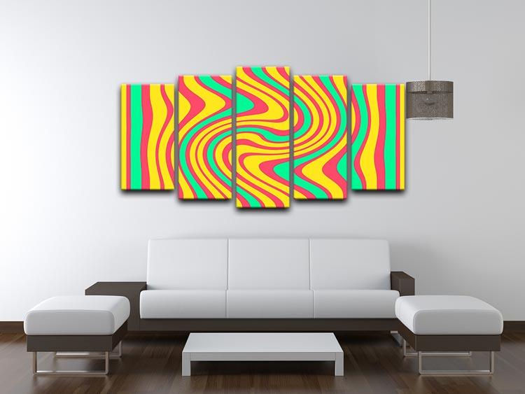 Funky Stripes Swirl 4 5 Split Panel Canvas - Canvas Art Rocks - 3