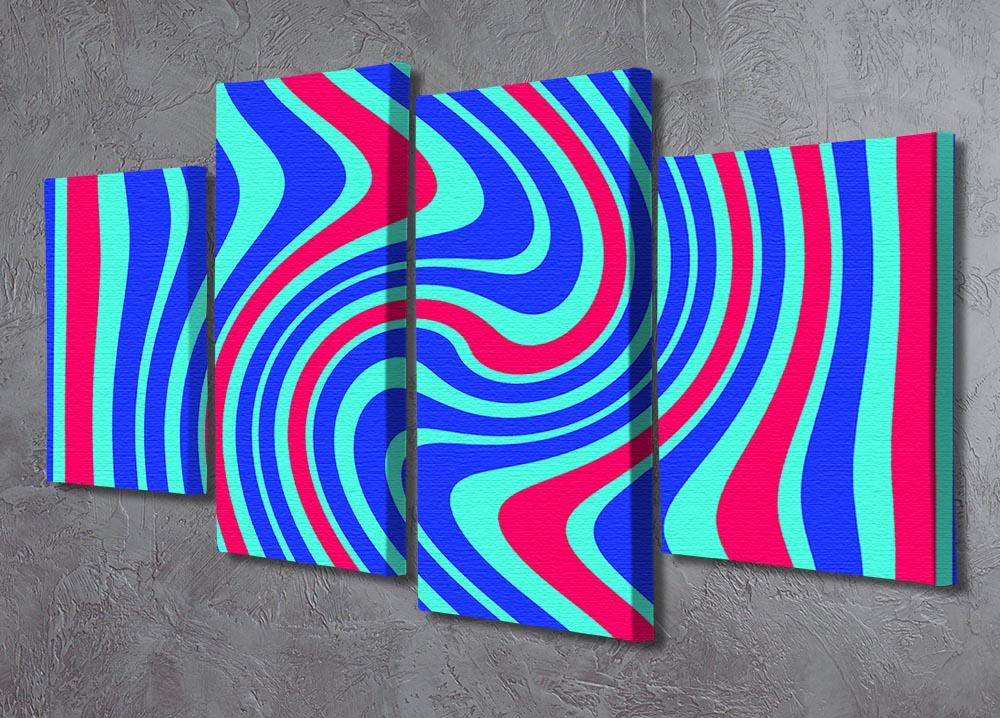 Funky Stripes Swirl 5 4 Split Panel Canvas - Canvas Art Rocks - 2