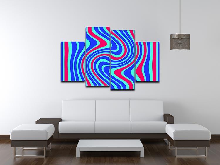 Funky Stripes Swirl 5 4 Split Panel Canvas - Canvas Art Rocks - 3