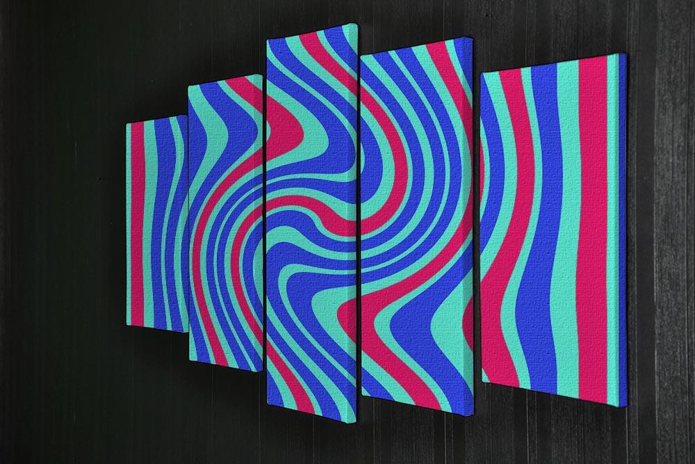 Funky Stripes Swirl 5 5 Split Panel Canvas - Canvas Art Rocks - 2