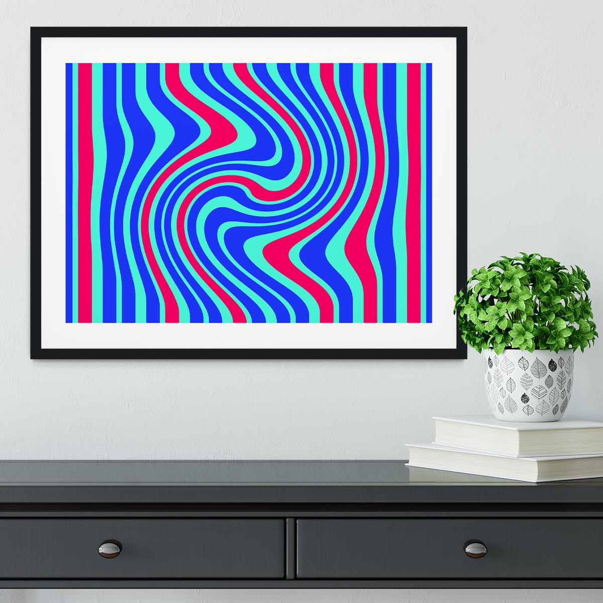 Funky Stripes Swirl 5 Framed Print - Canvas Art Rocks - 1