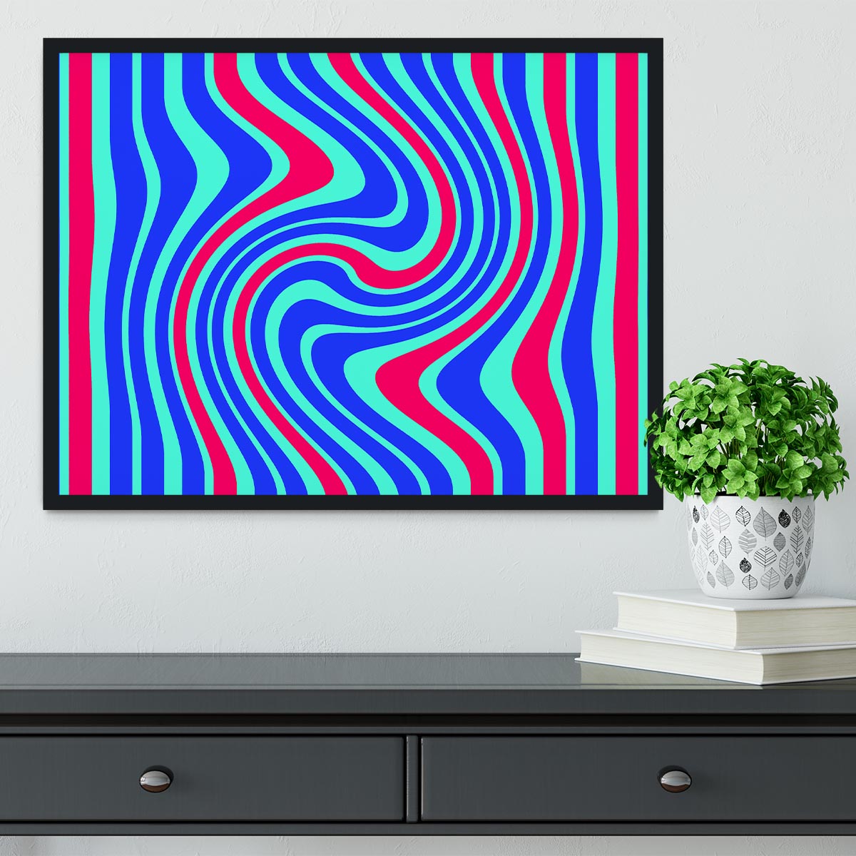 Funky Stripes Swirl 5 Framed Print - Canvas Art Rocks - 2