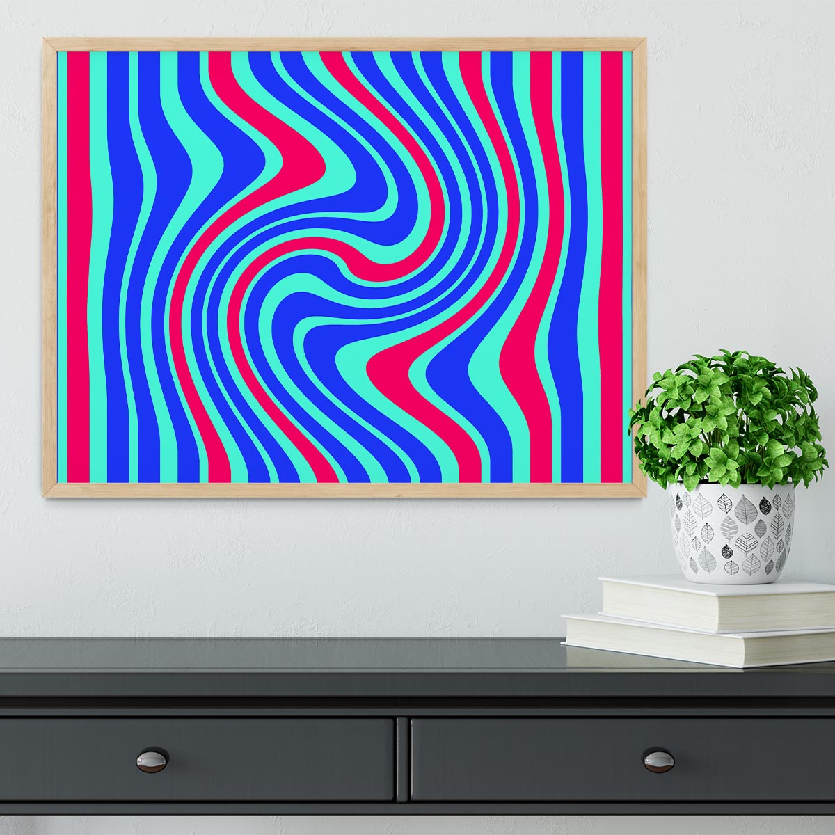 Funky Stripes Swirl 5 Framed Print - Canvas Art Rocks - 4