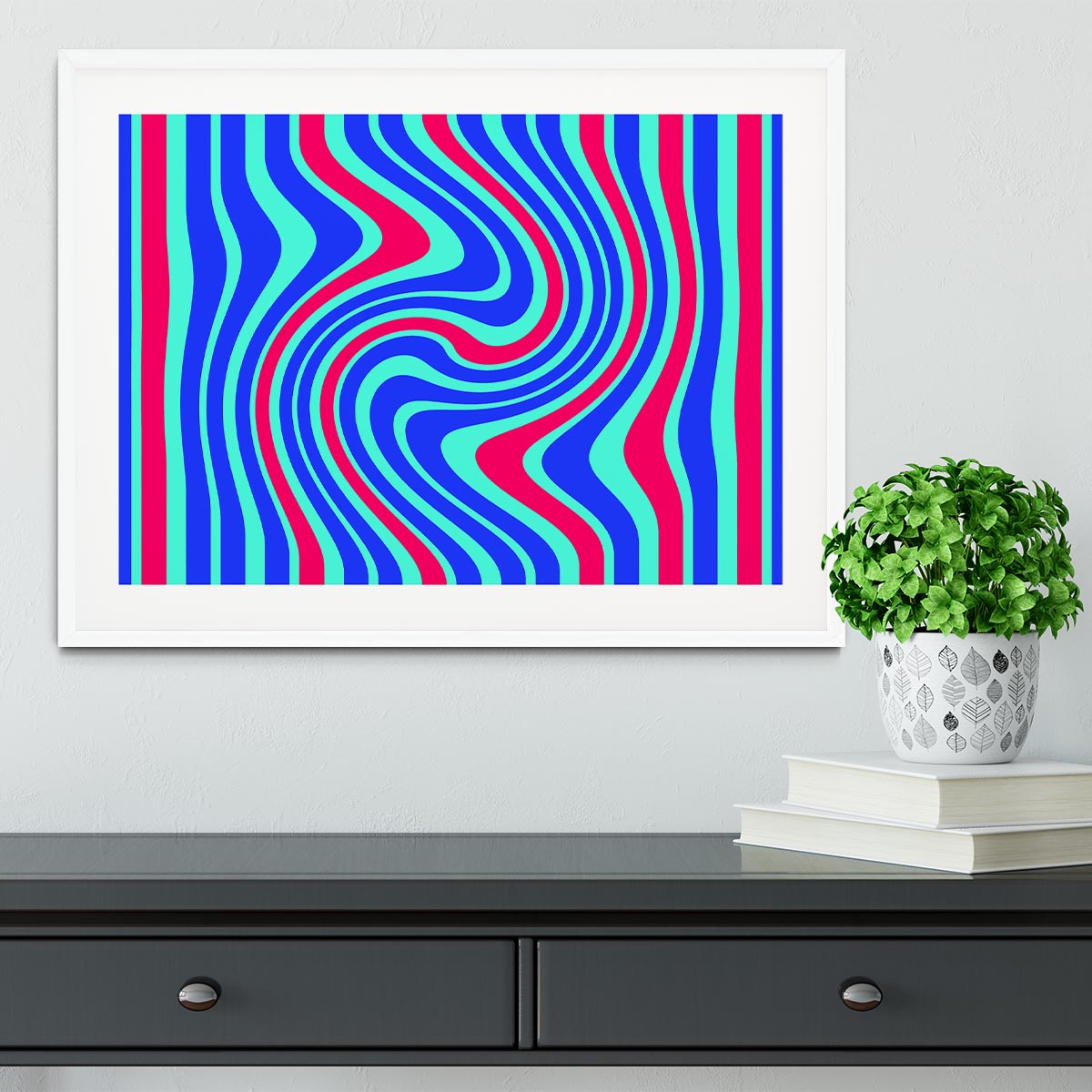 Funky Stripes Swirl 5 Framed Print - Canvas Art Rocks - 5