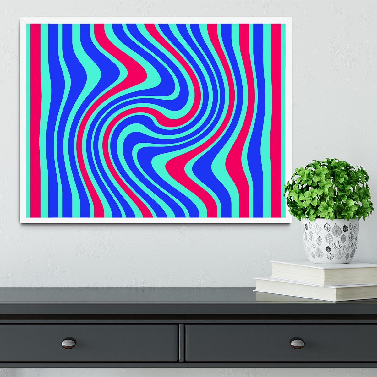 Funky Stripes Swirl 5 Framed Print - Canvas Art Rocks -6