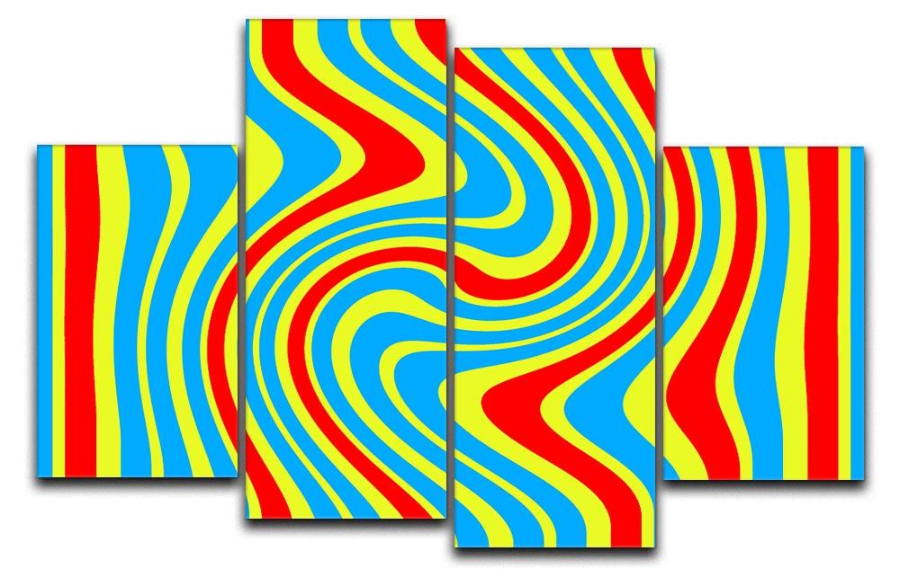 Funky Stripes Swirl 6 4 Split Panel Canvas  - Canvas Art Rocks - 1