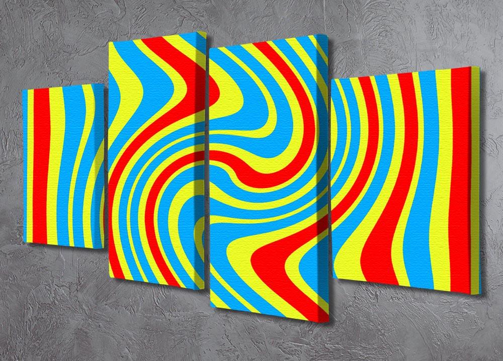 Funky Stripes Swirl 6 4 Split Panel Canvas - Canvas Art Rocks - 2