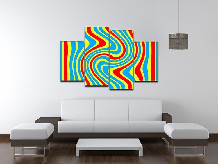 Funky Stripes Swirl 6 4 Split Panel Canvas - Canvas Art Rocks - 3