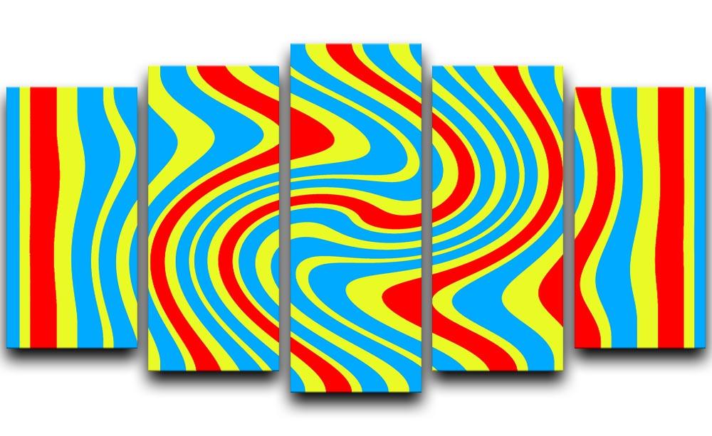 Funky Stripes Swirl 6 5 Split Panel Canvas  - Canvas Art Rocks - 1