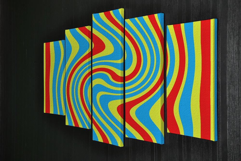 Funky Stripes Swirl 6 5 Split Panel Canvas - Canvas Art Rocks - 2