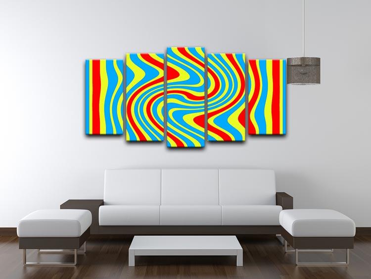 Funky Stripes Swirl 6 5 Split Panel Canvas - Canvas Art Rocks - 3