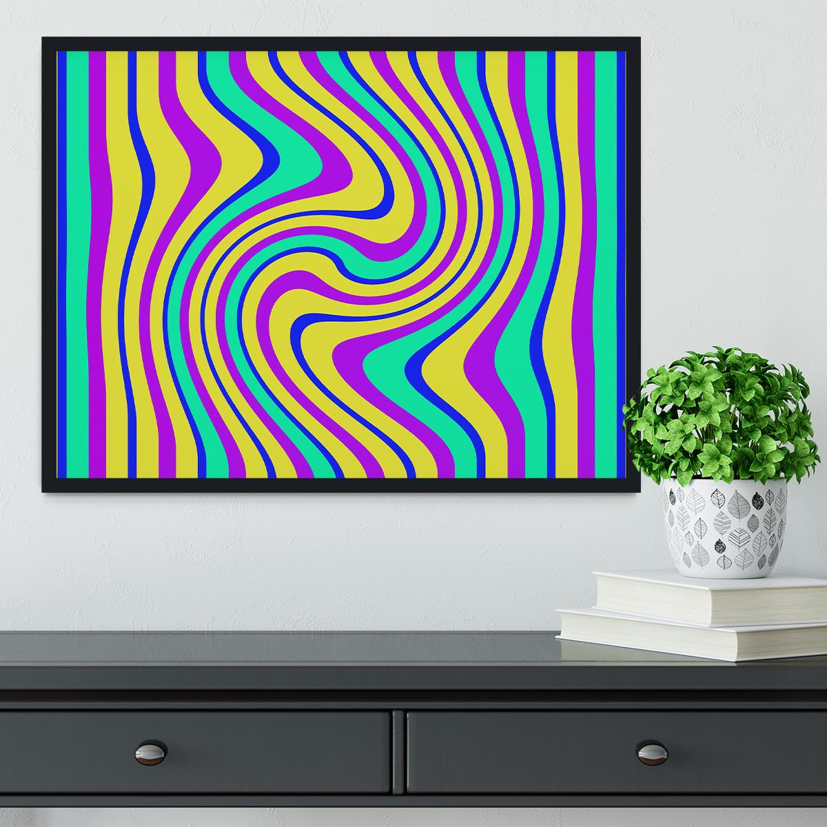 Funky Stripes Swirl Framed Print - Canvas Art Rocks - 2