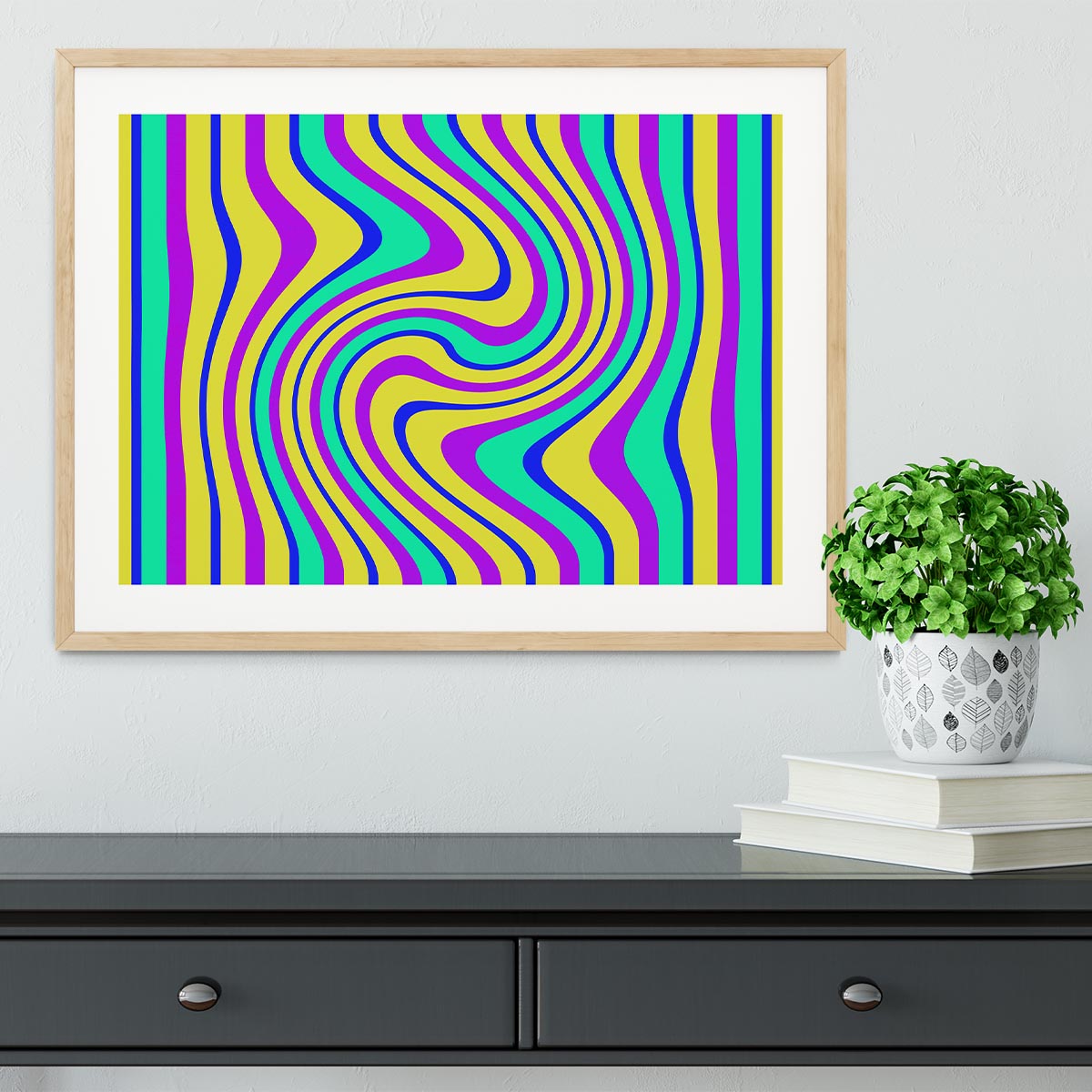 Funky Stripes Swirl Framed Print - Canvas Art Rocks - 3