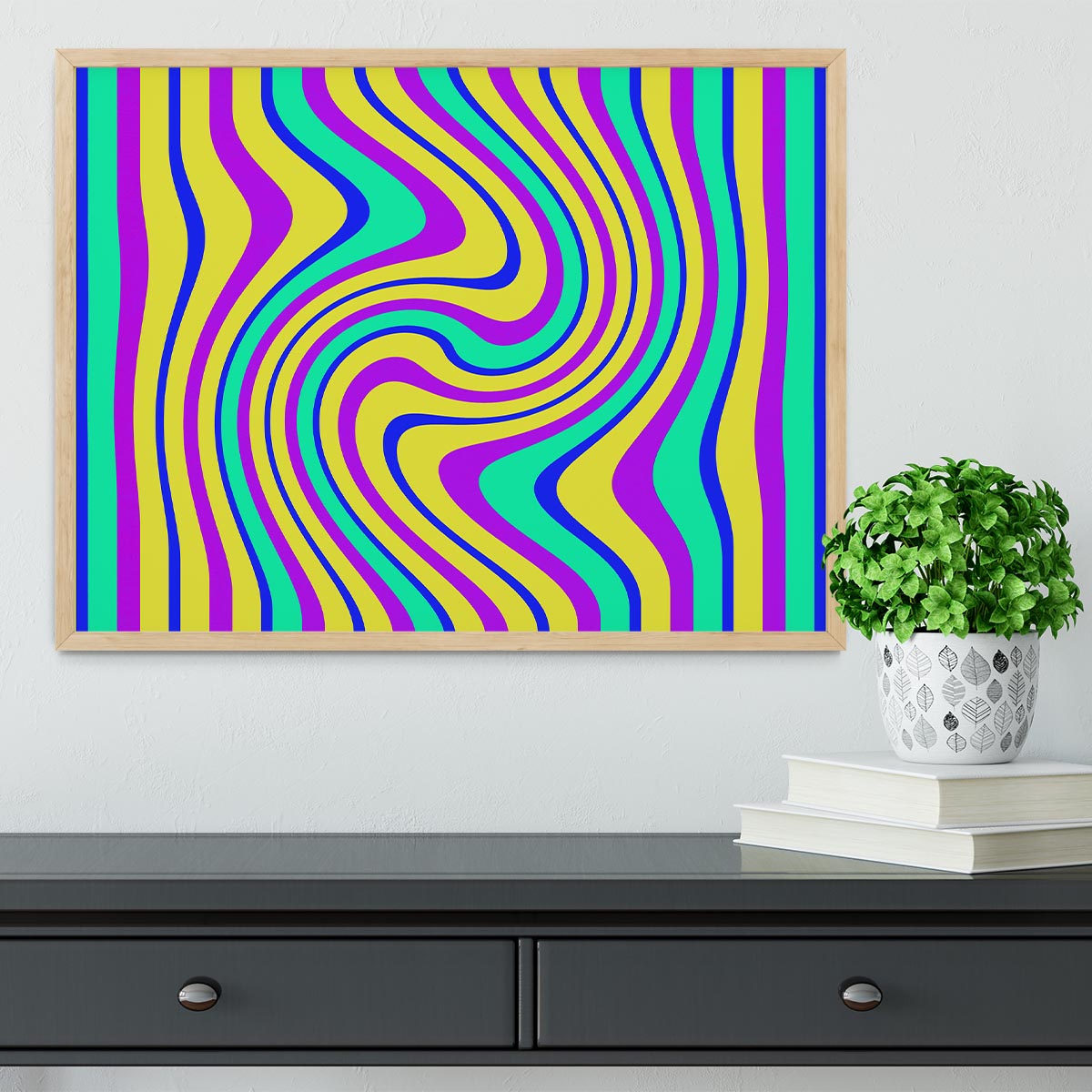 Funky Stripes Swirl Framed Print - Canvas Art Rocks - 4