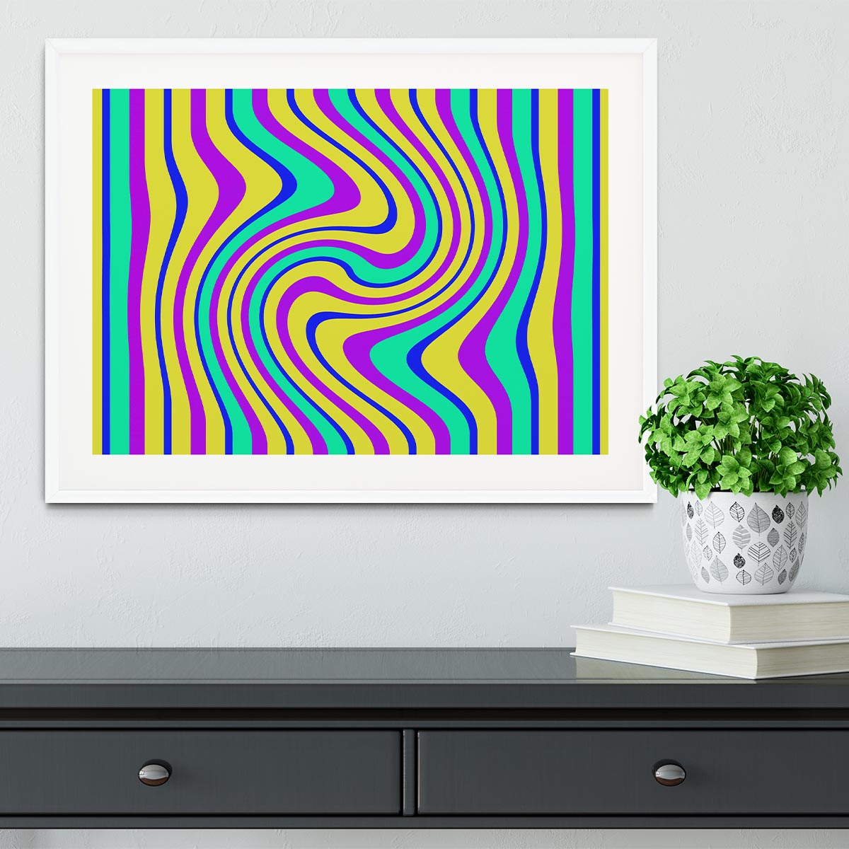 Funky Stripes Swirl Framed Print - Canvas Art Rocks - 5