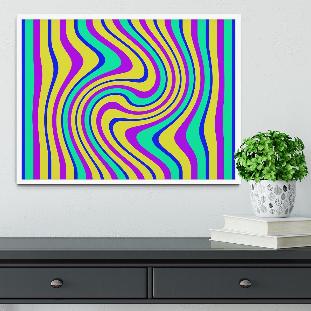 Funky Stripes Swirl Framed Print - Canvas Art Rocks -6