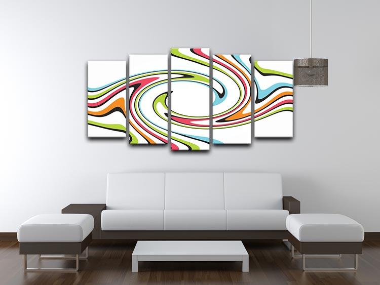 Funky Twirl 5 Split Panel Canvas - Canvas Art Rocks - 3