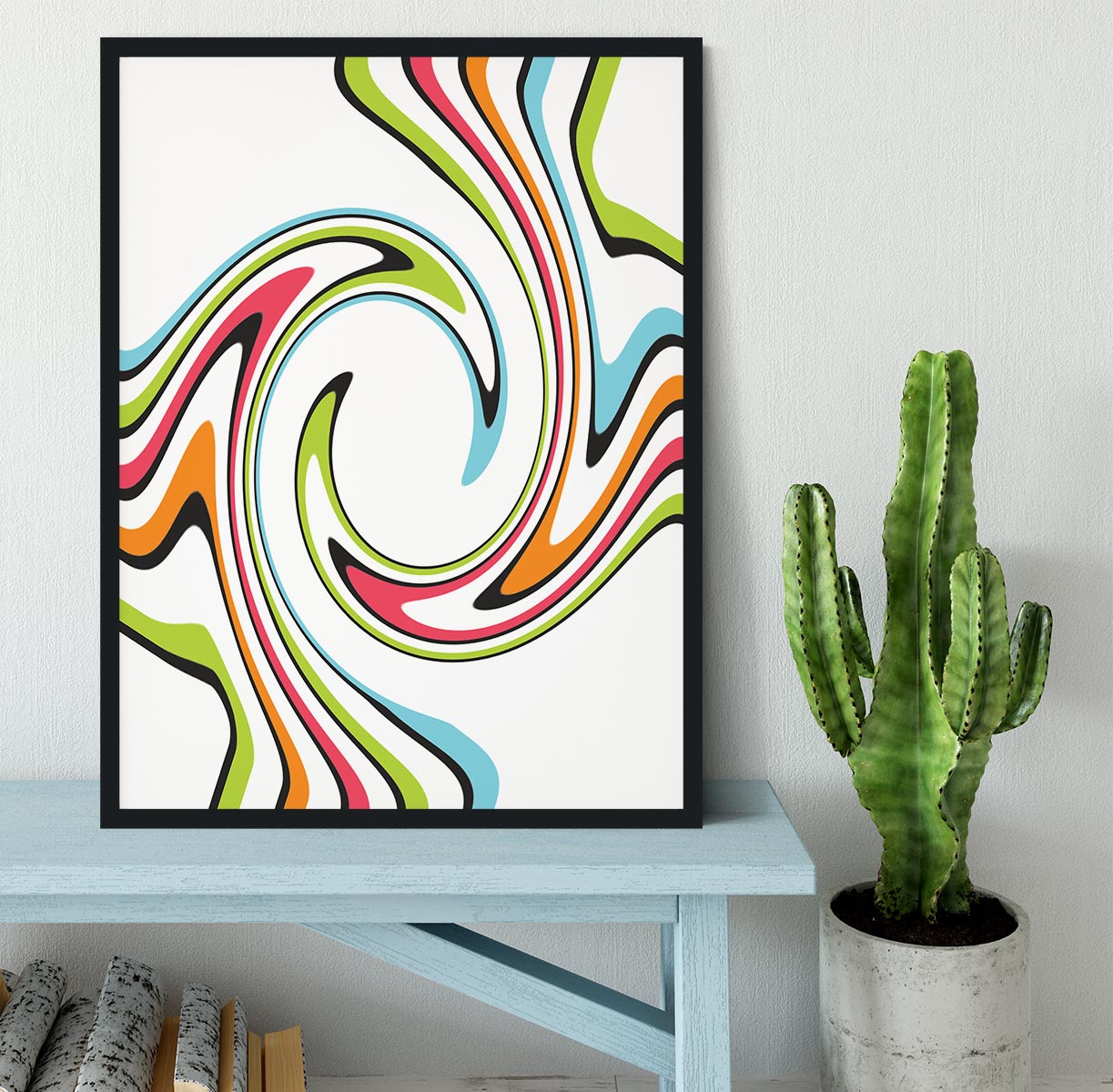 Funky Twirl Framed Print - Canvas Art Rocks - 2