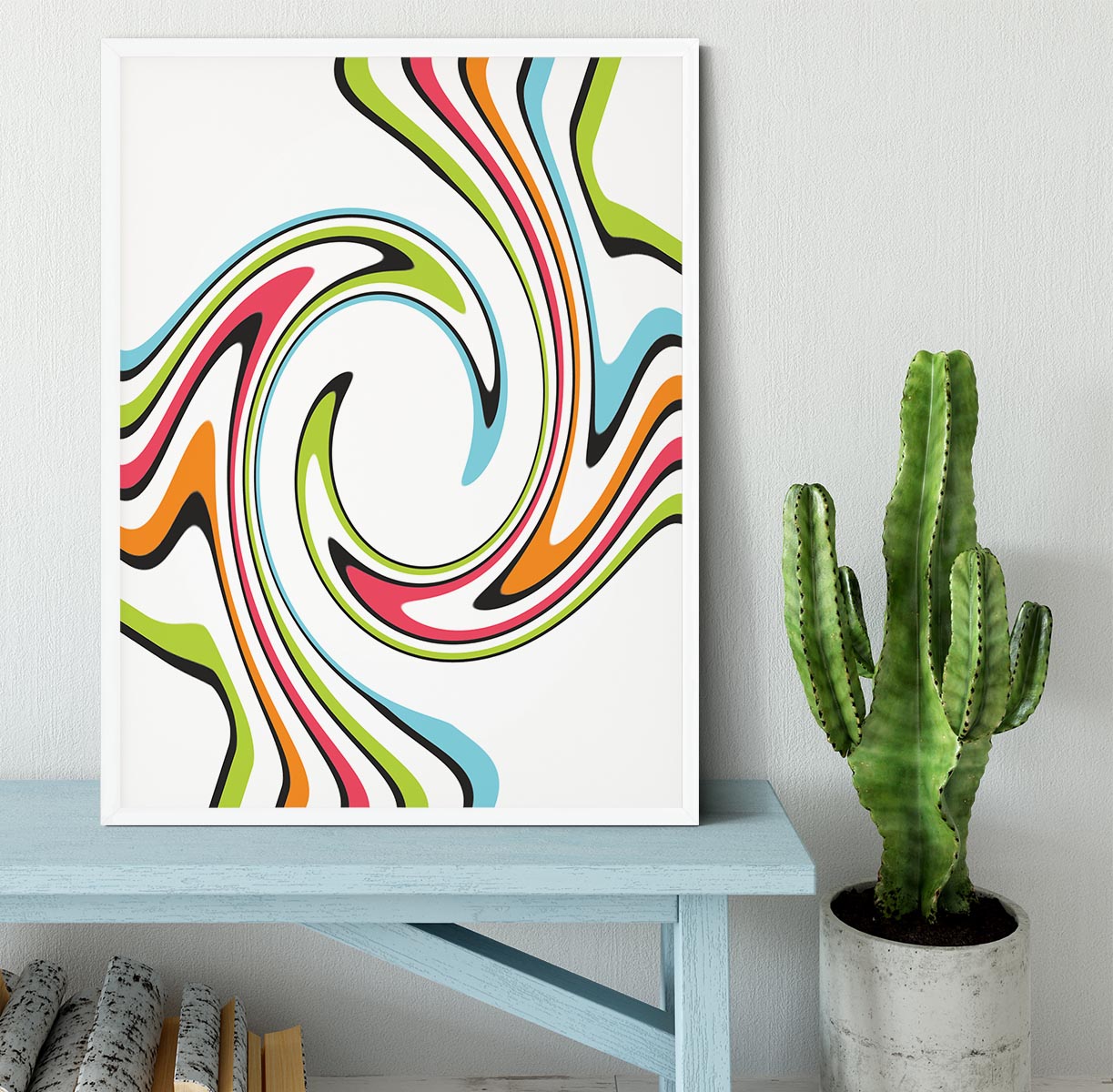 Funky Twirl Framed Print - Canvas Art Rocks -6