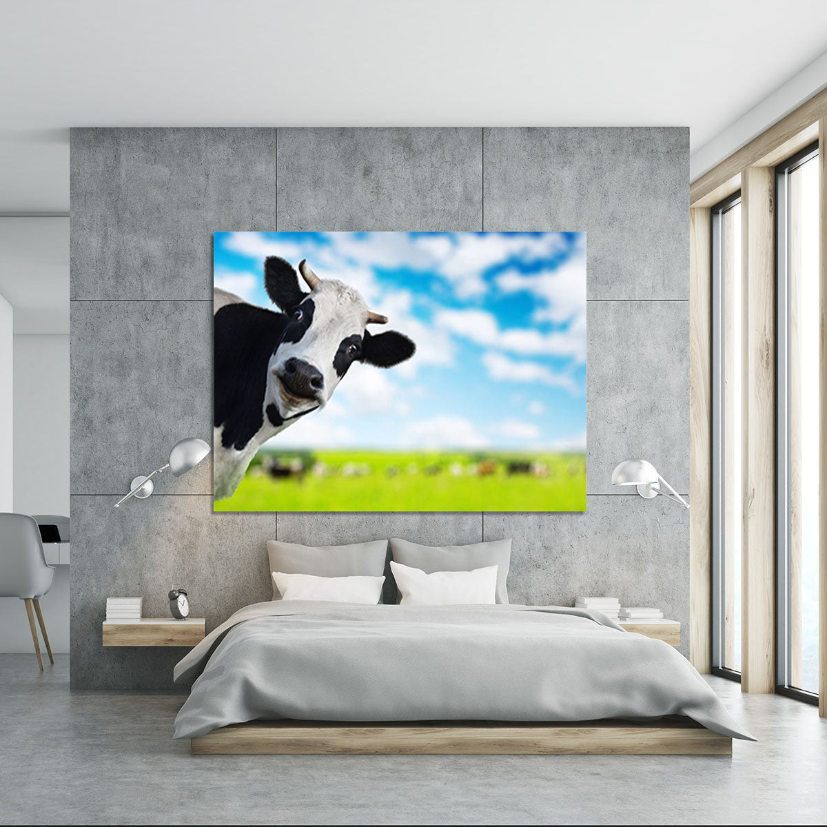 Funny cow looking to a camera Canvas Print or Poster - Canvas Art Rocks - 5