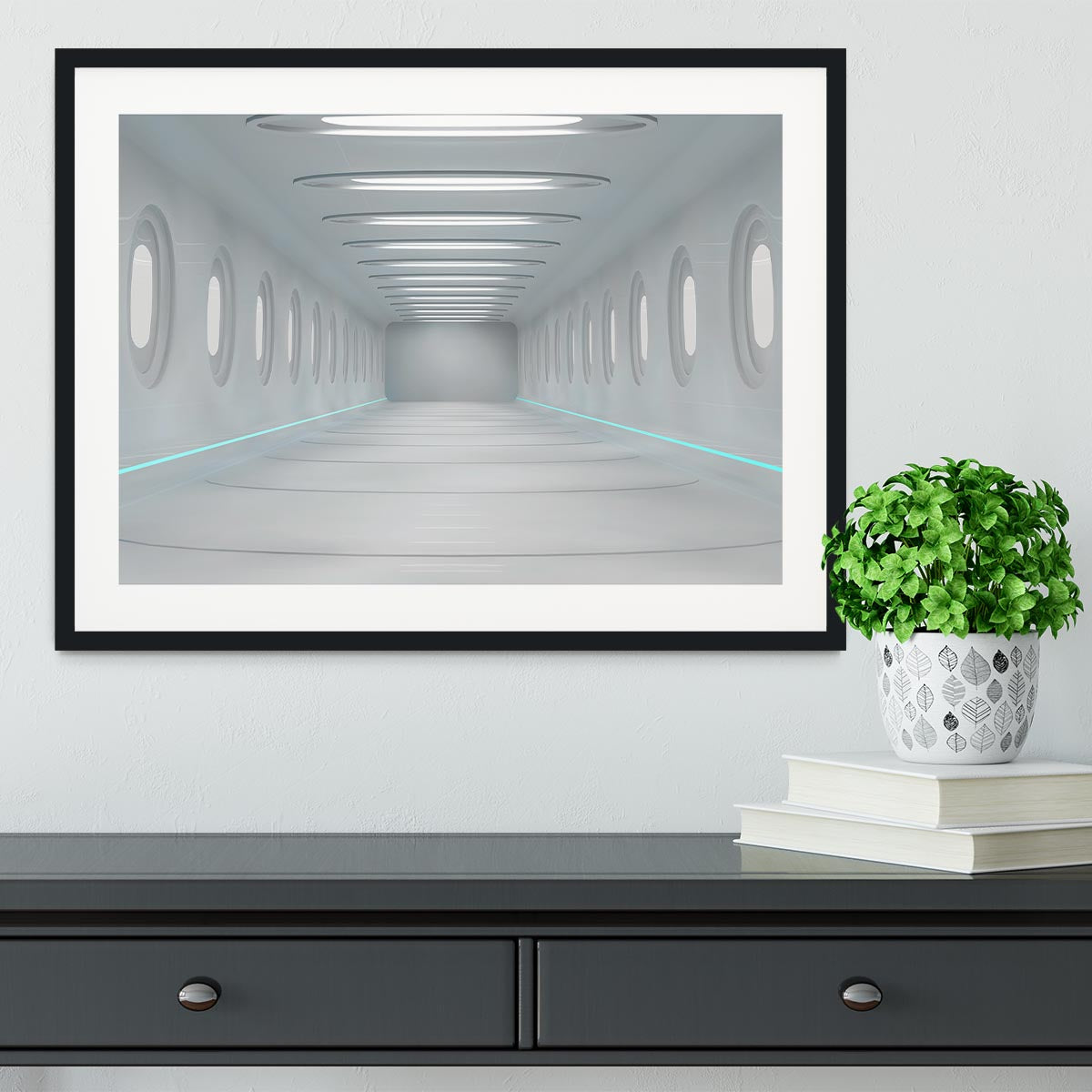 Futuristic interior Framed Print - Canvas Art Rocks - 1
