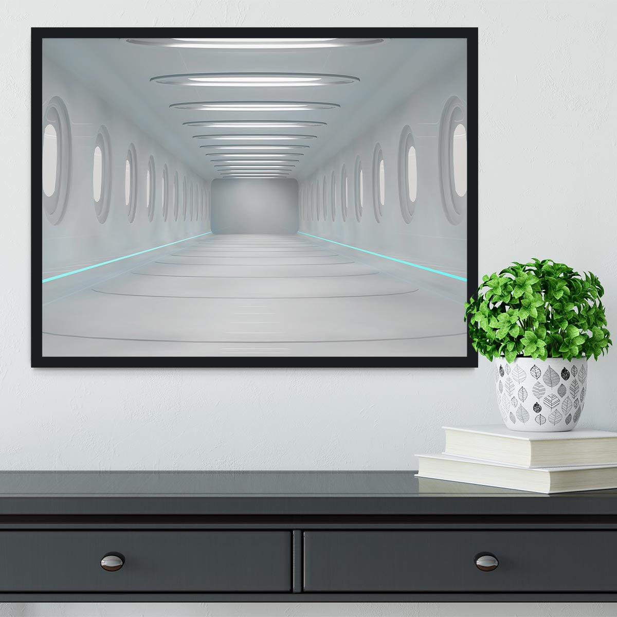 Futuristic interior Framed Print - Canvas Art Rocks - 2