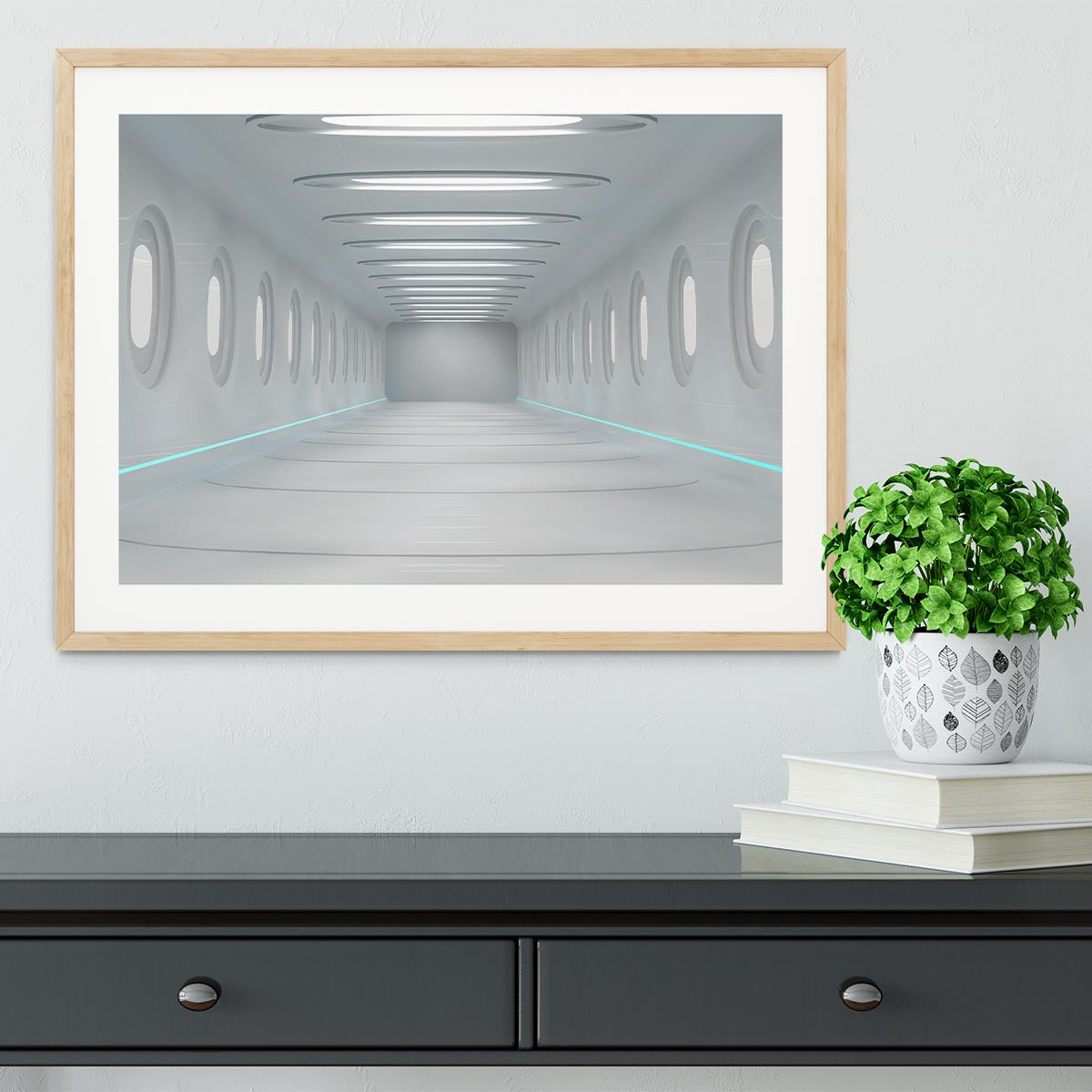 Futuristic interior Framed Print - Canvas Art Rocks - 3