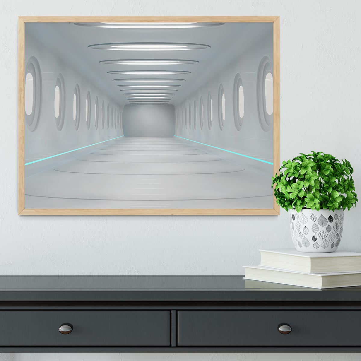 Futuristic interior Framed Print - Canvas Art Rocks - 4