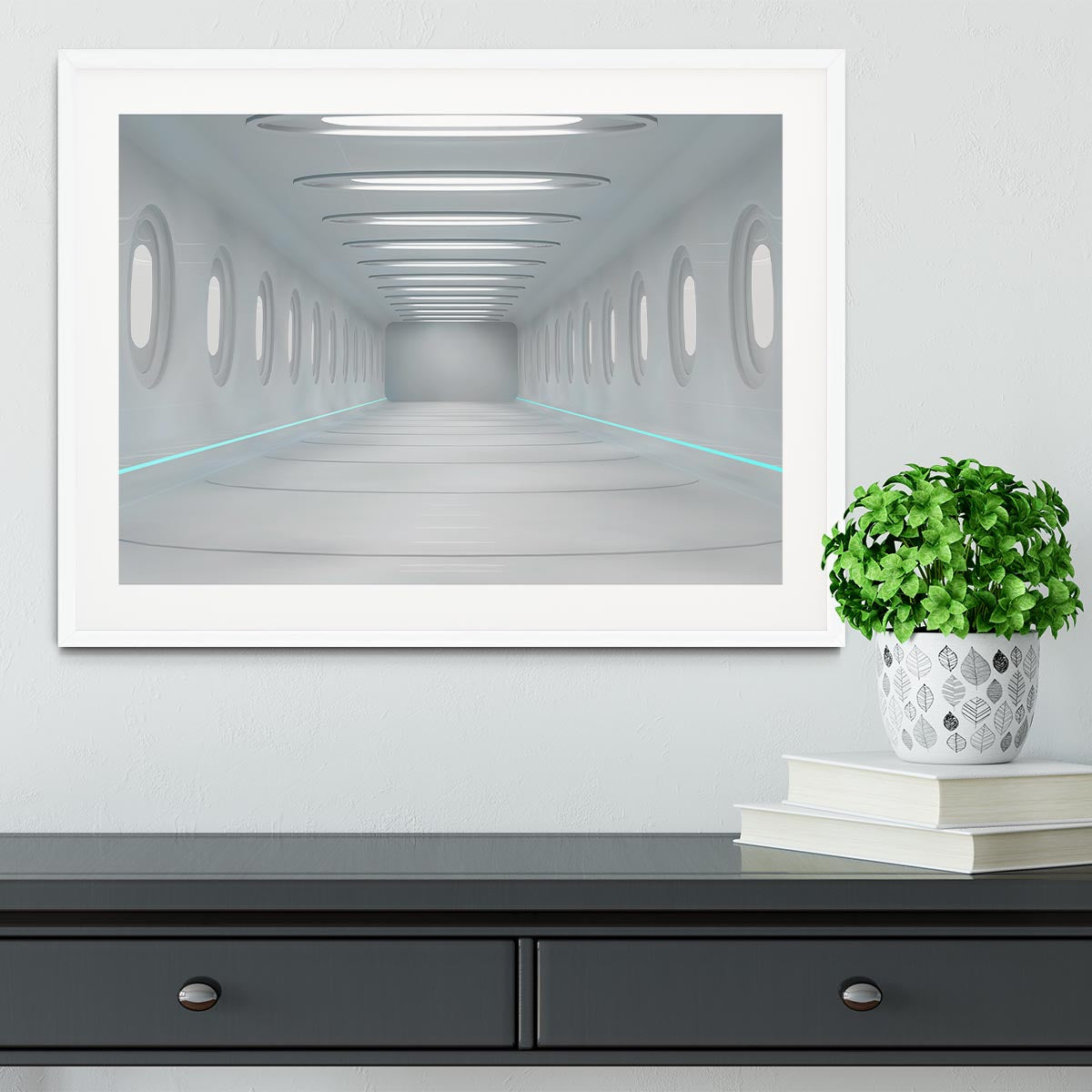 Futuristic interior Framed Print - Canvas Art Rocks - 5