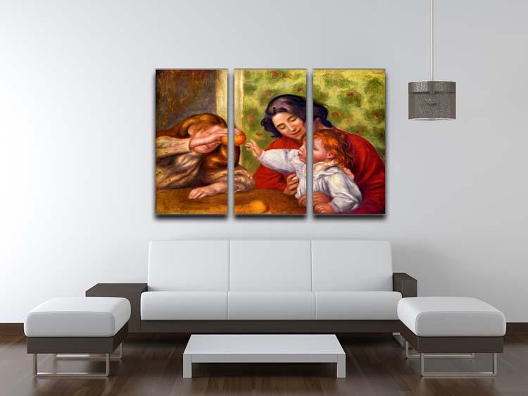 Gabrielle Jean and a girl by Renoir 3 Split Panel Canvas Print - Canvas Art Rocks - 3