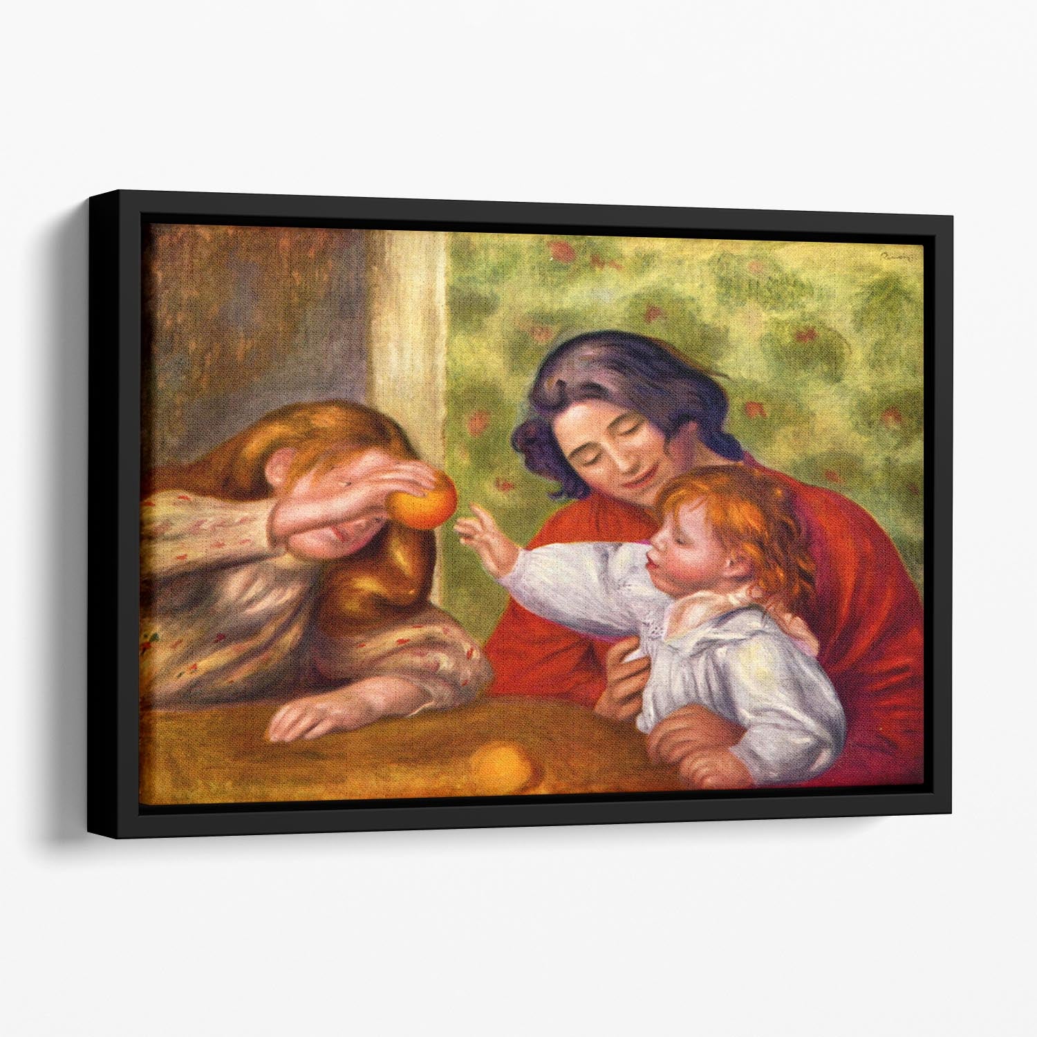 Gabrielle Jean and a girl by Renoir Floating Framed Canvas
