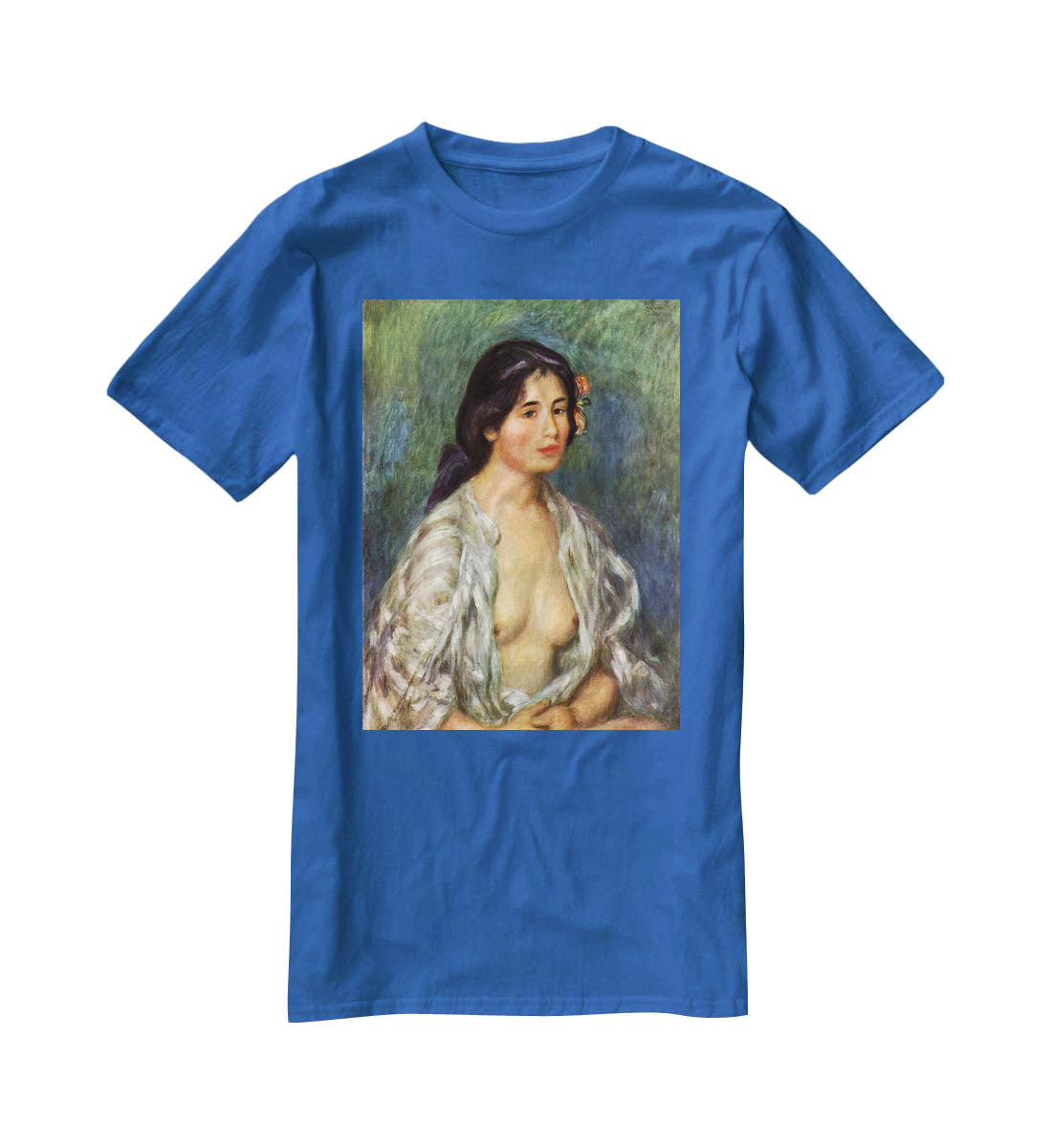 Gabrielle with open blouse by Renoir T-Shirt - Canvas Art Rocks - 2