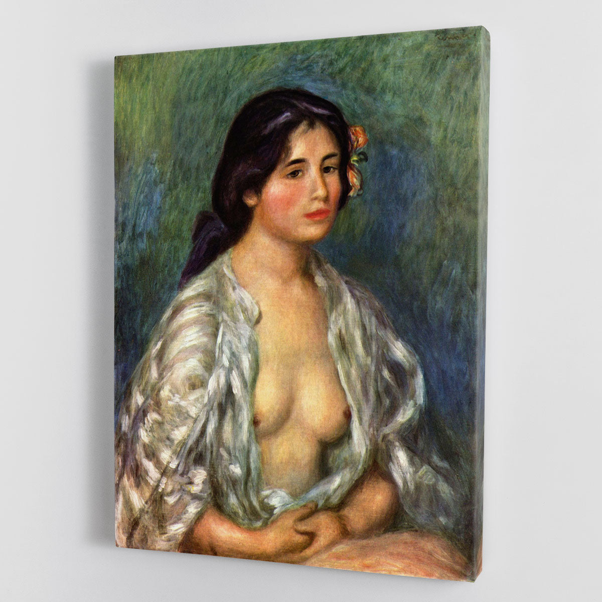 Gabrielle with open blouse by Renoir Canvas Print or Poster - Canvas Art Rocks - 1