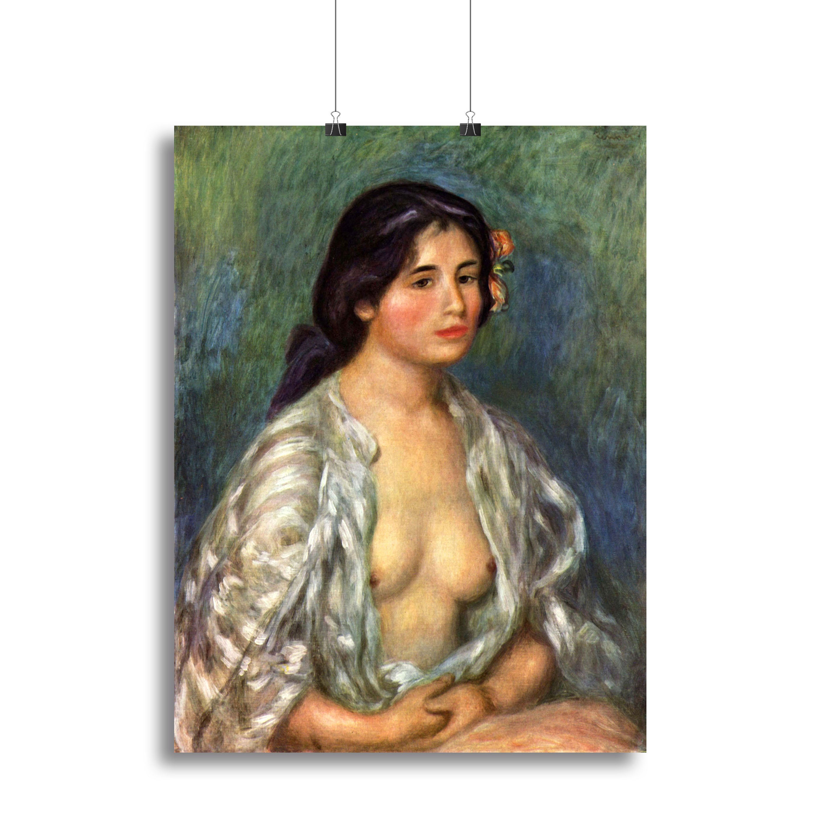 Gabrielle with open blouse by Renoir Canvas Print or Poster - Canvas Art Rocks - 2