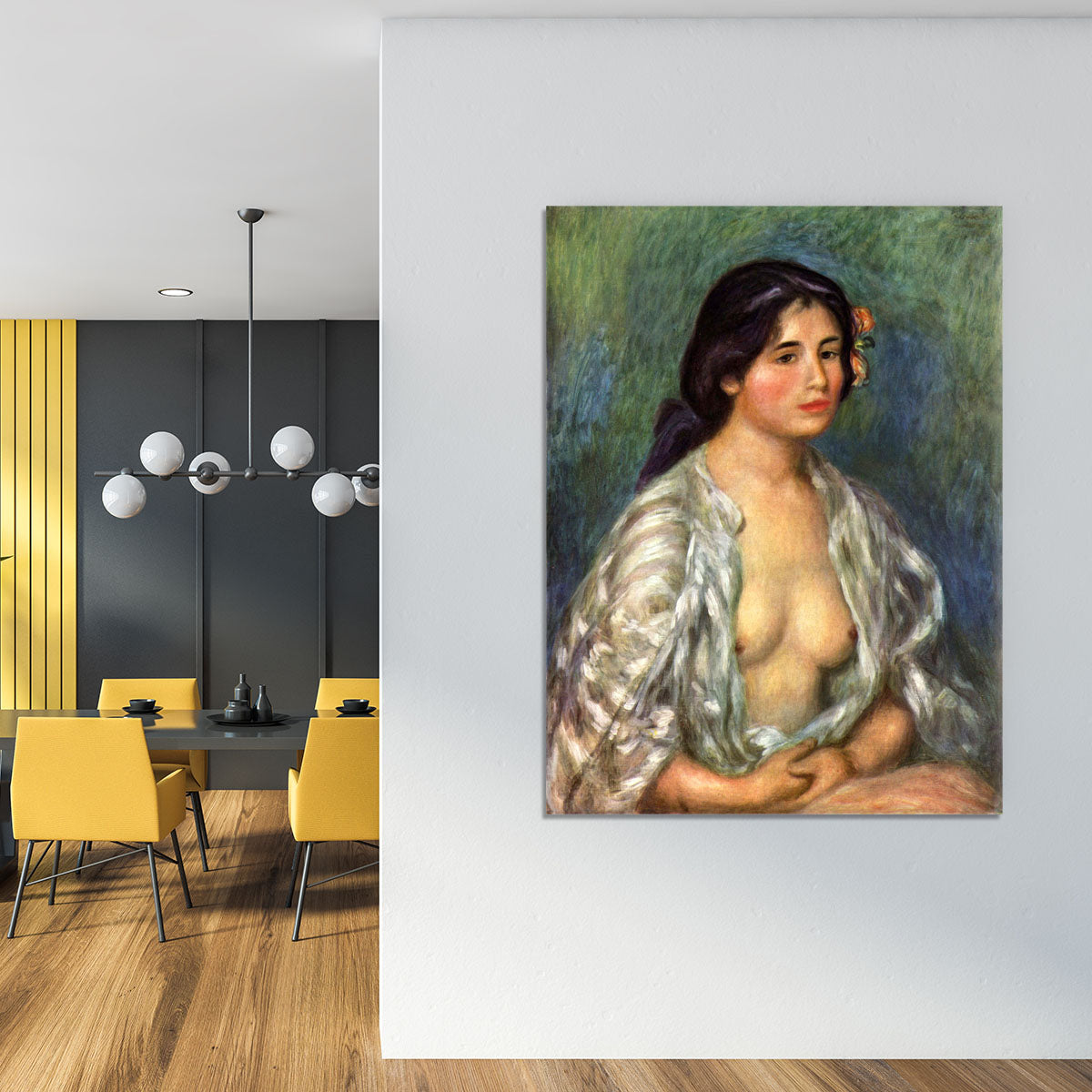 Gabrielle with open blouse by Renoir Canvas Print or Poster - Canvas Art Rocks - 4