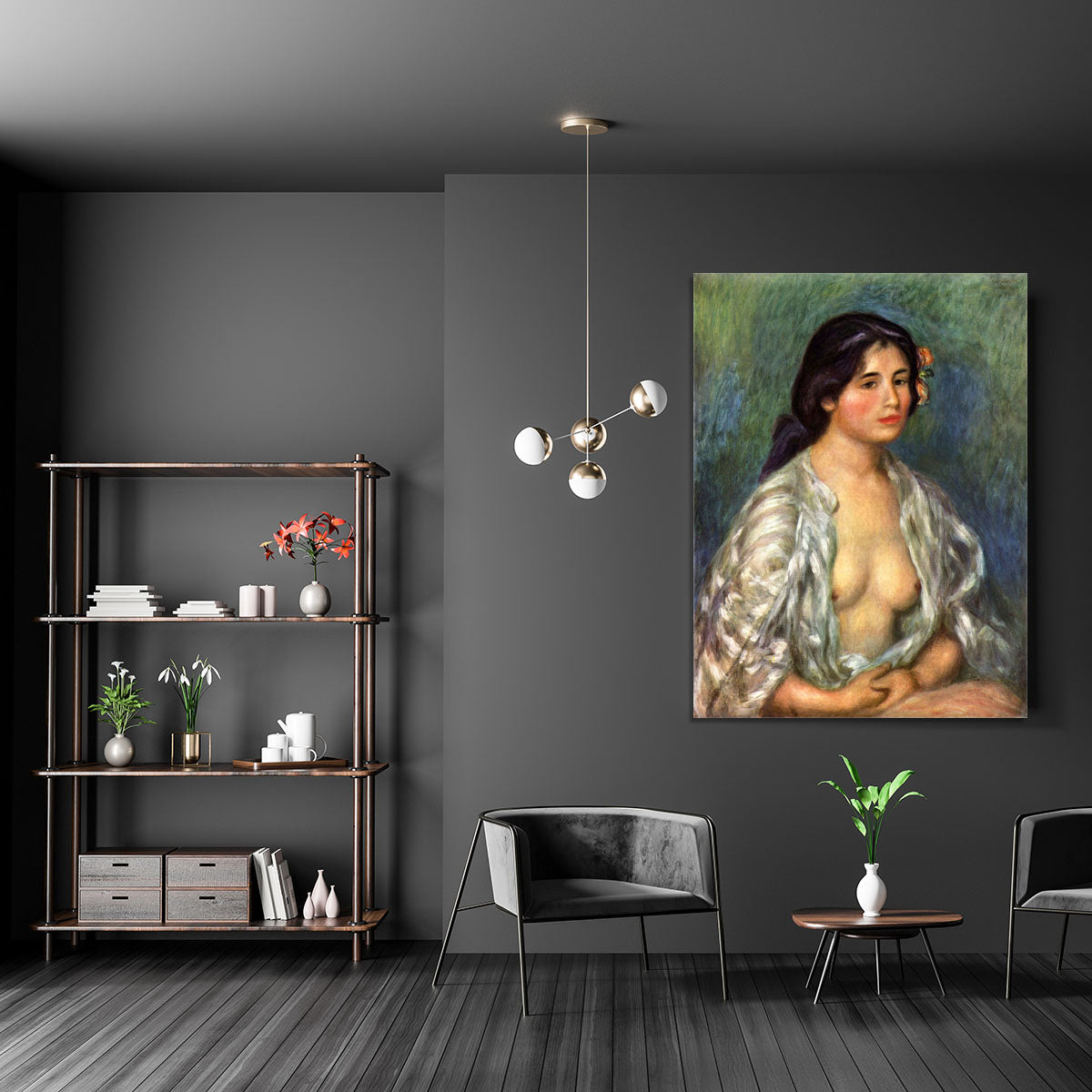 Gabrielle with open blouse by Renoir Canvas Print or Poster - Canvas Art Rocks - 5