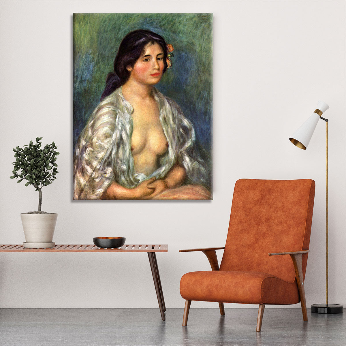 Gabrielle with open blouse by Renoir Canvas Print or Poster - Canvas Art Rocks - 6