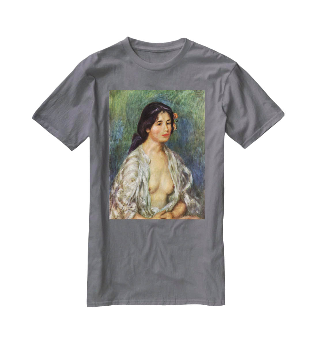 Gabrielle with open blouse by Renoir T-Shirt - Canvas Art Rocks - 3