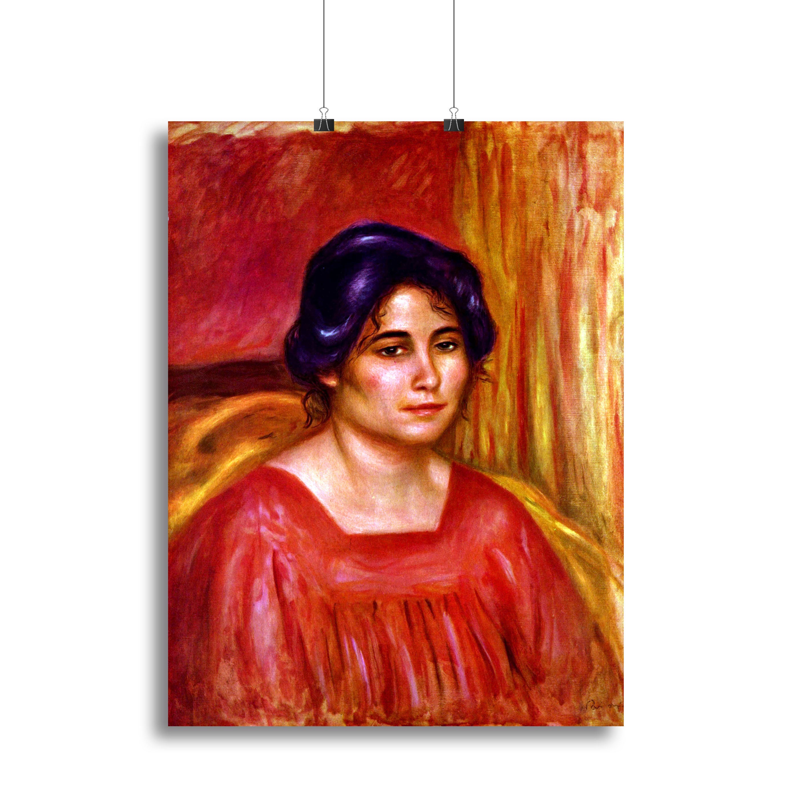 Gabrielle with red blouse by Renoir Canvas Print or Poster - Canvas Art Rocks - 2