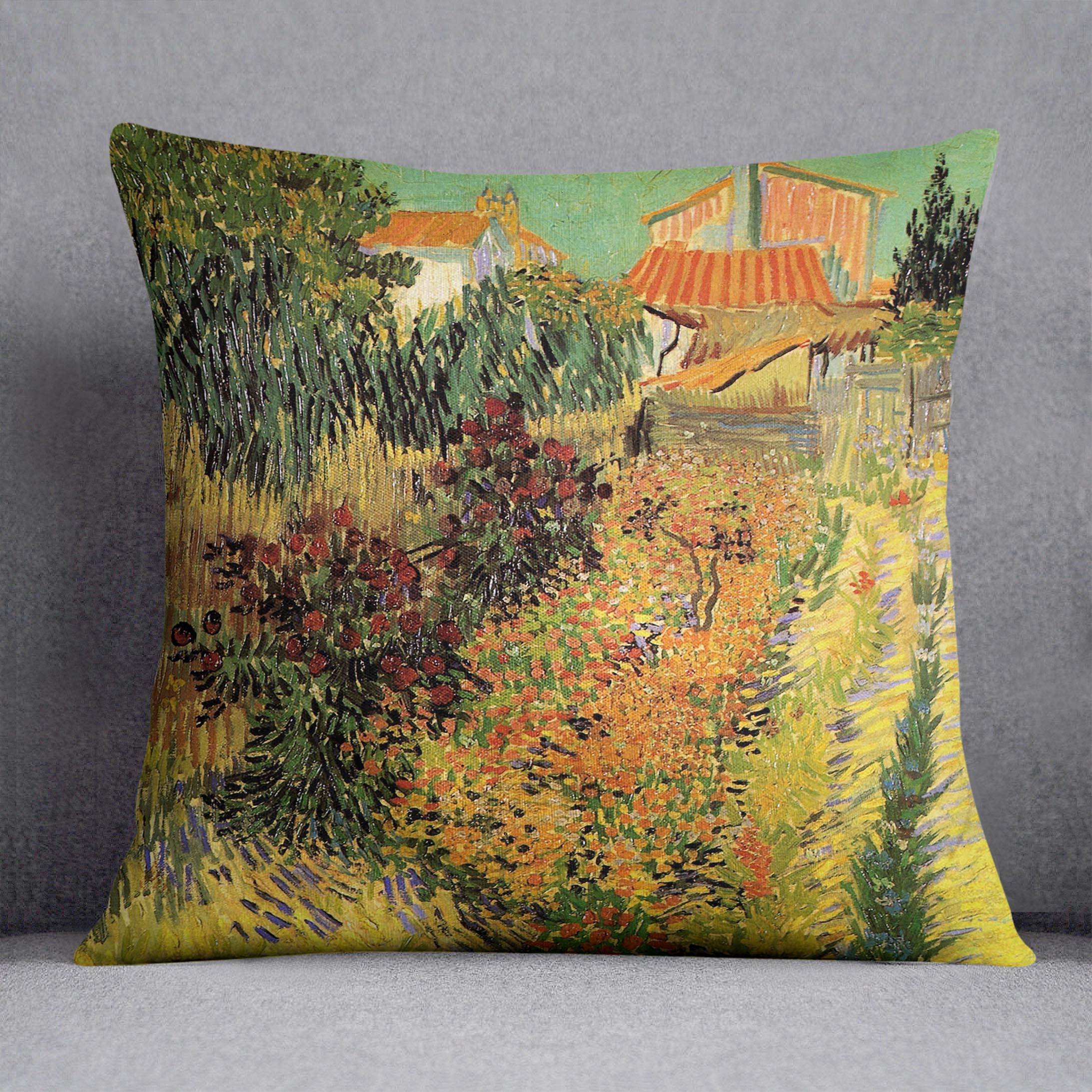 Garden Behind a House by Van Gogh Cushion