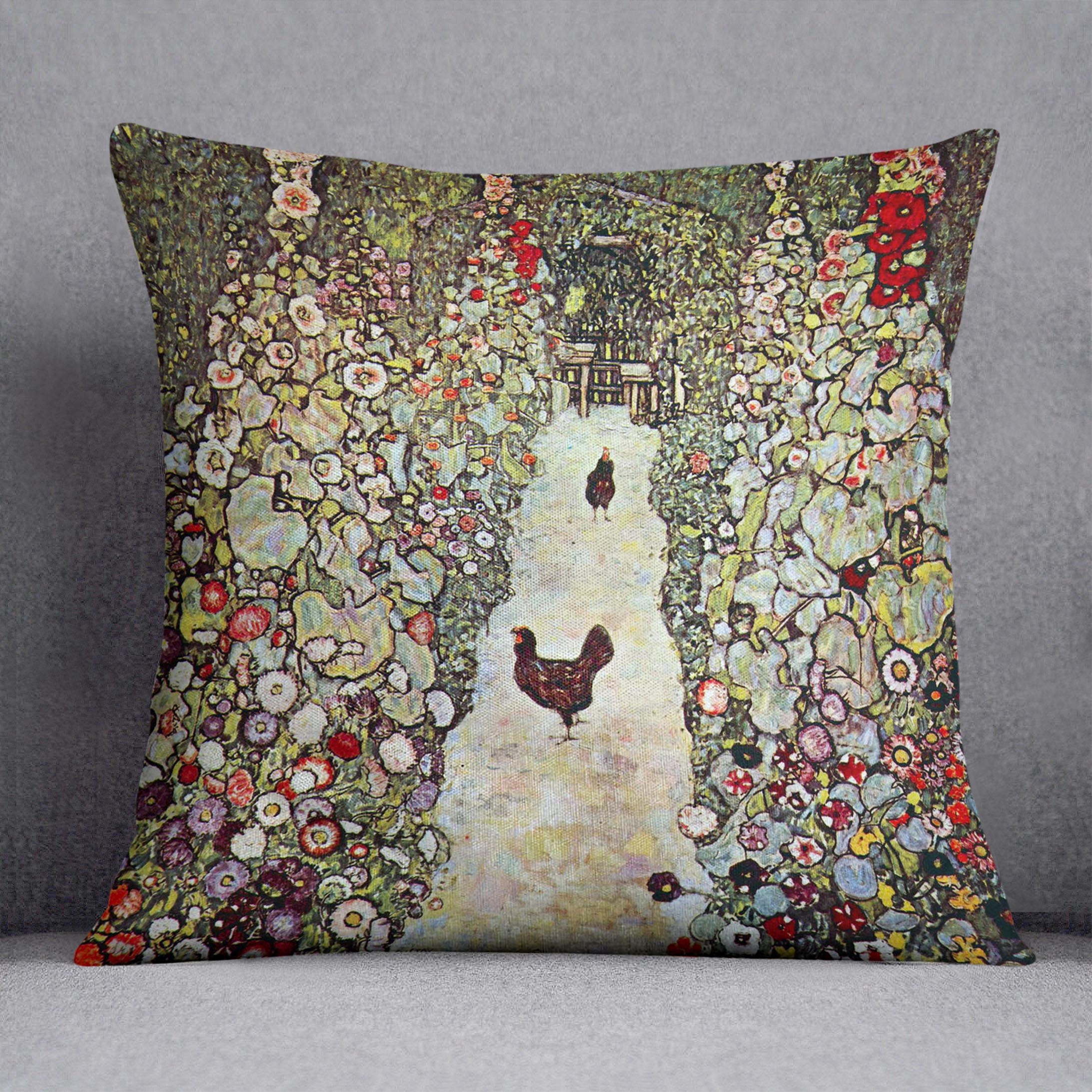 Garden Path with Chickens by Klimt Cushion