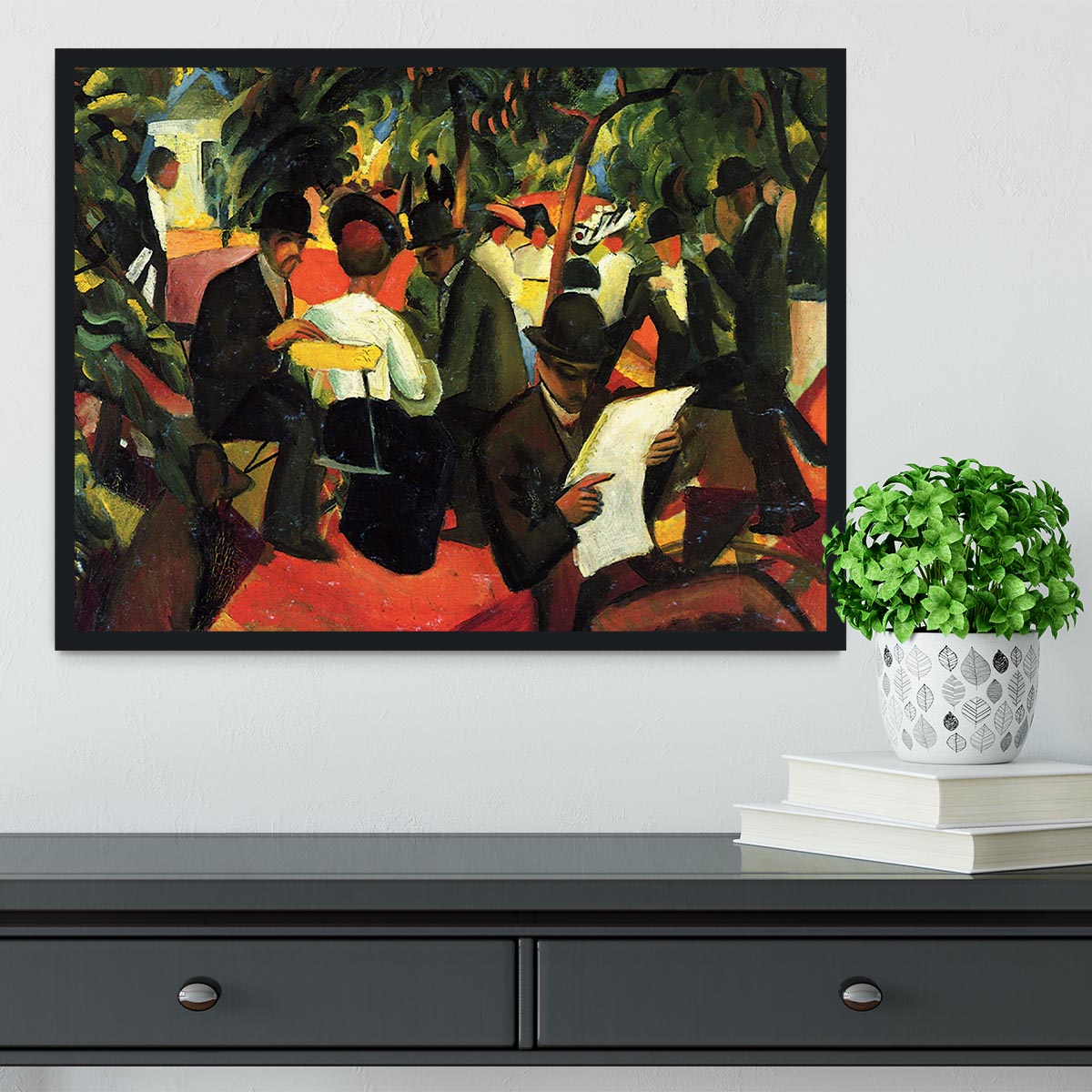 Garden Restaurant by Macke Framed Print - Canvas Art Rocks - 2