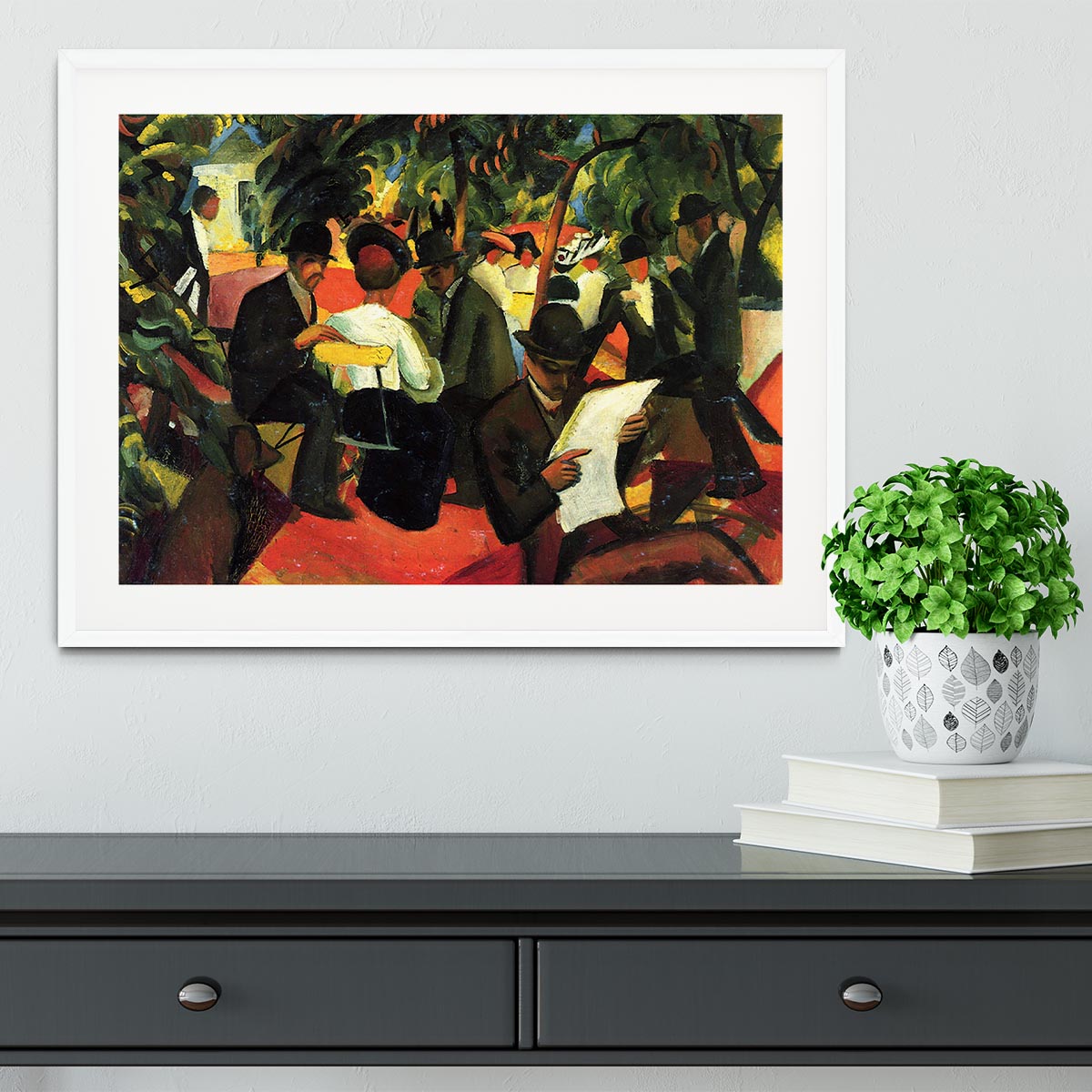 Garden Restaurant by Macke Framed Print - Canvas Art Rocks - 5