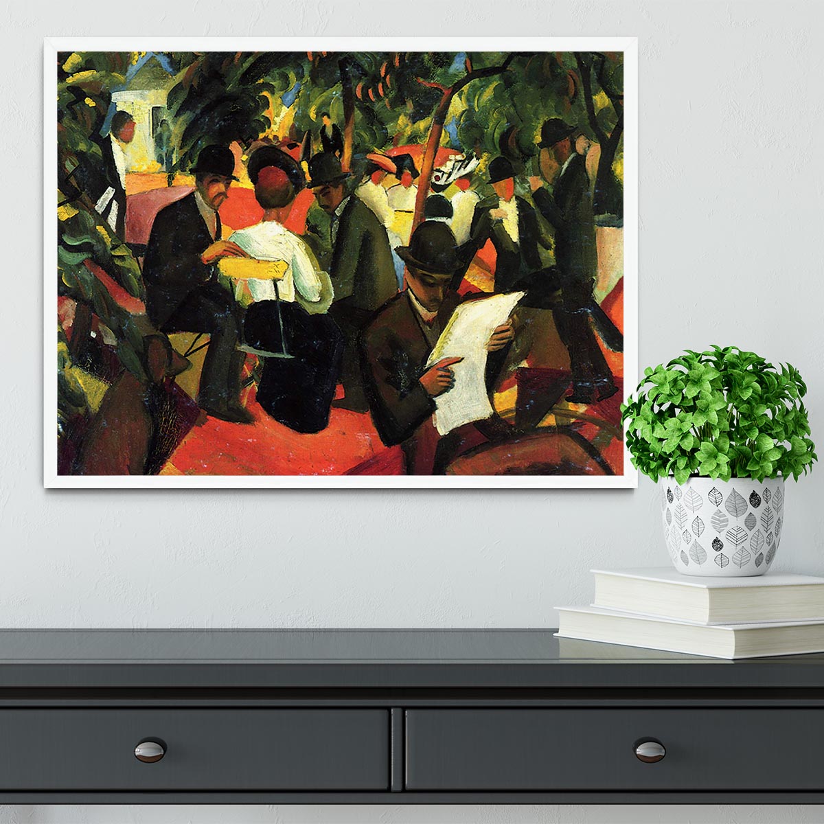 Garden Restaurant by Macke Framed Print - Canvas Art Rocks -6