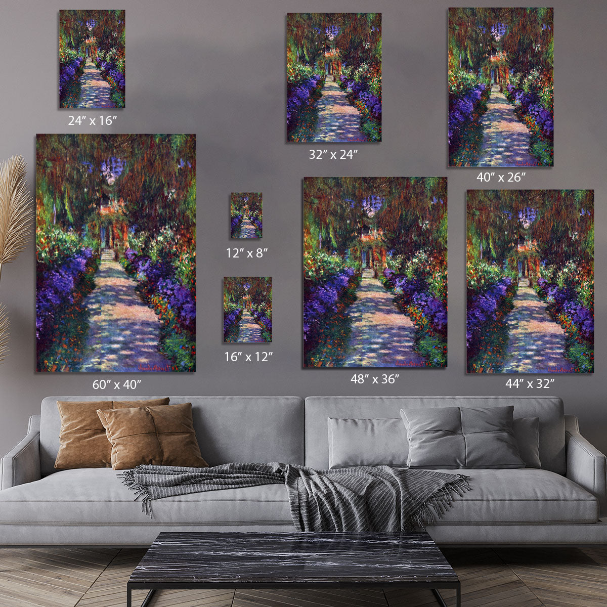 Garden at Giverny by Monet Canvas Print or Poster - Canvas Art Rocks - 7