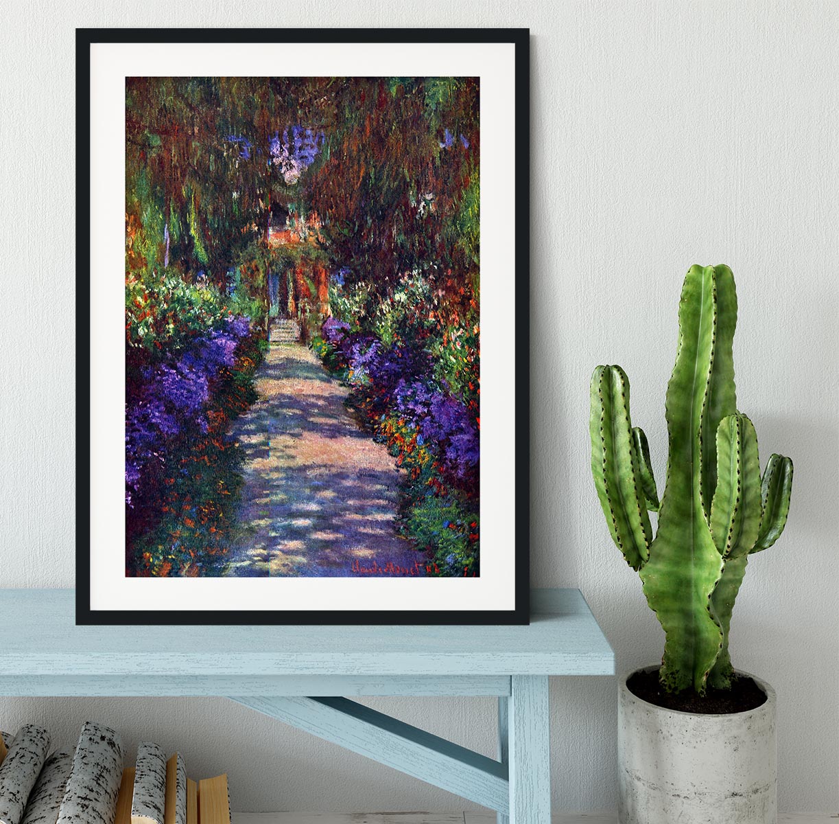 Garden at Giverny by Monet Framed Print - Canvas Art Rocks - 1
